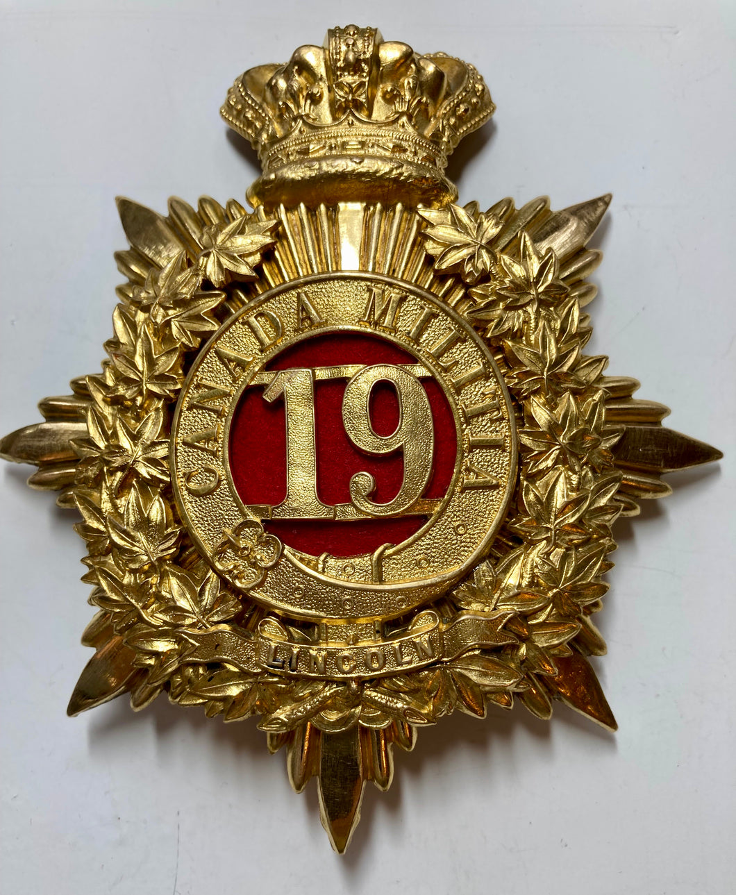 Helmet plate, 19th Lincoln, officers