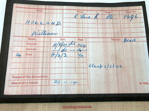 1914 Star: 8496 Pte/L/Cpl Wiliam Holland, 1st Bn King's Own (Royal Lancaster Regt)
