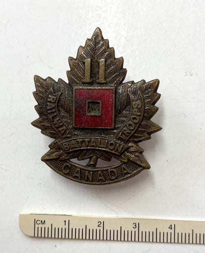 11th Battalion CRT (Canadian Railway Troops) cap badge