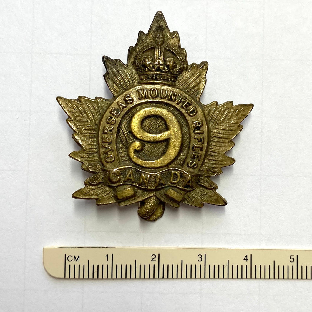 9 Canadian Mounted Rifles cap badge