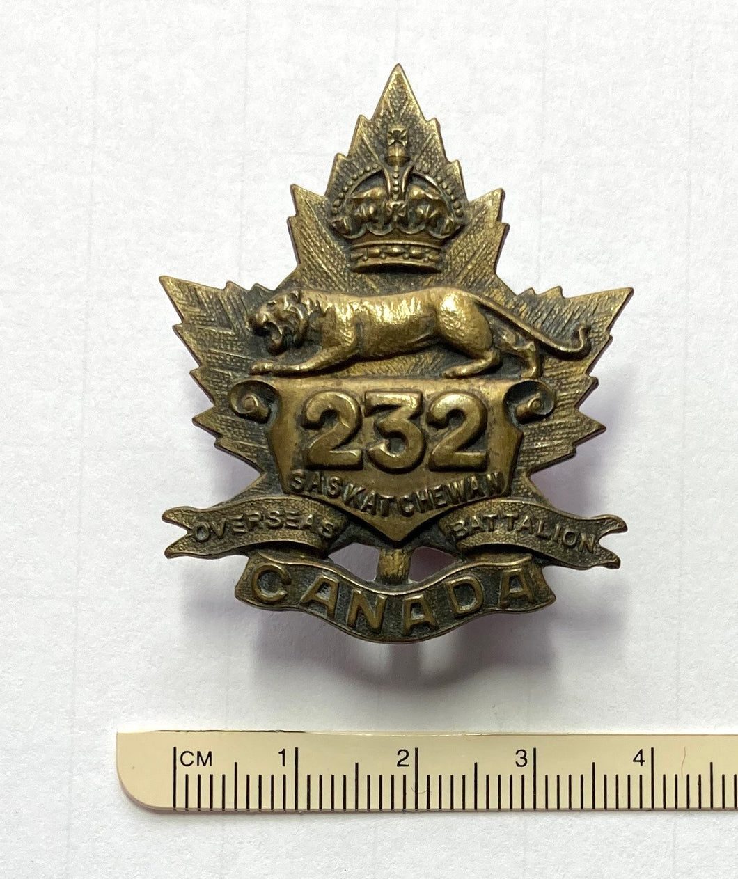 232nd Bn (Sask) cap badge