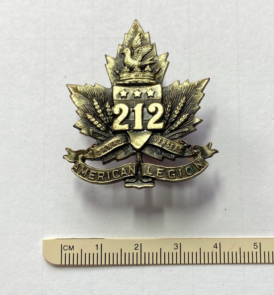 212th Bn (Wpg Americans) cap badge